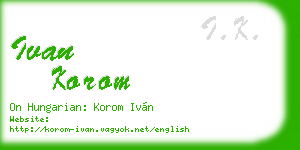 ivan korom business card